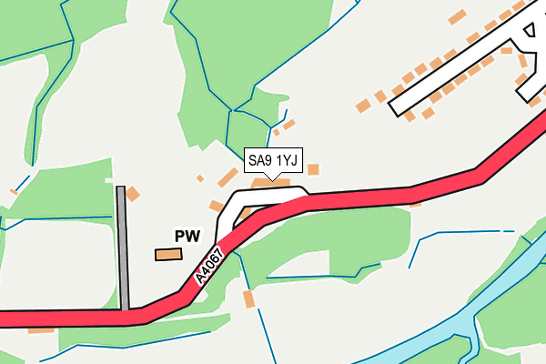 SA9 1YJ map - OS OpenMap – Local (Ordnance Survey)