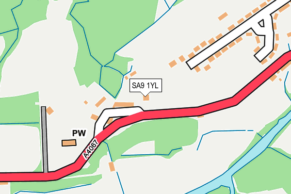 SA9 1YL map - OS OpenMap – Local (Ordnance Survey)