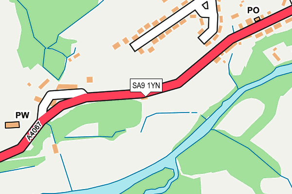 SA9 1YN map - OS OpenMap – Local (Ordnance Survey)