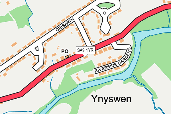 SA9 1YR map - OS OpenMap – Local (Ordnance Survey)