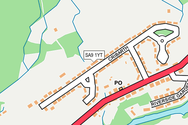 SA9 1YT map - OS OpenMap – Local (Ordnance Survey)