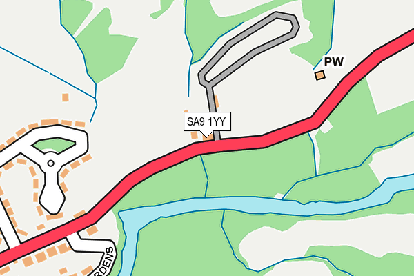 SA9 1YY map - OS OpenMap – Local (Ordnance Survey)