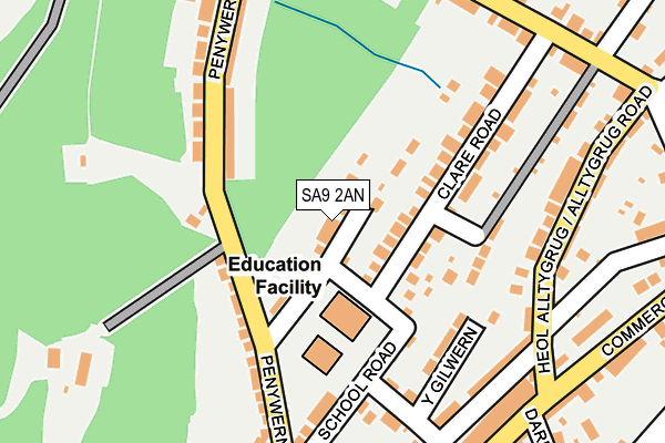 SA9 2AN map - OS OpenMap – Local (Ordnance Survey)