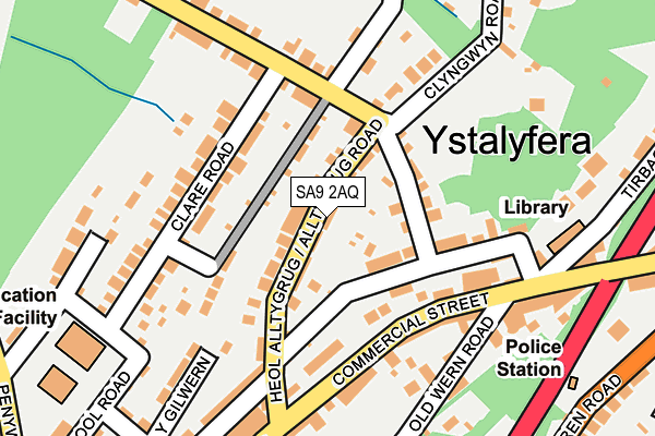 SA9 2AQ map - OS OpenMap – Local (Ordnance Survey)
