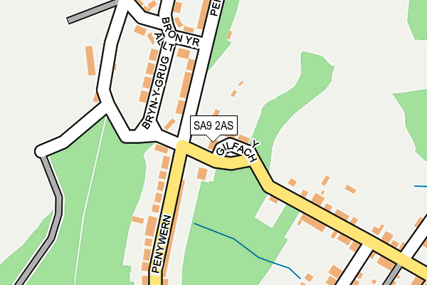 SA9 2AS map - OS OpenMap – Local (Ordnance Survey)