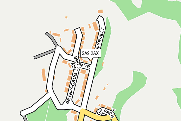 SA9 2AX map - OS OpenMap – Local (Ordnance Survey)