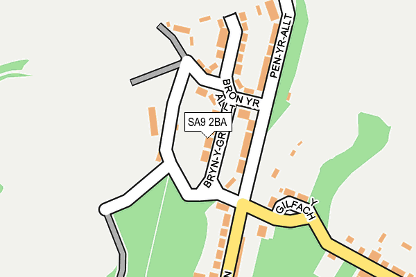 SA9 2BA map - OS OpenMap – Local (Ordnance Survey)