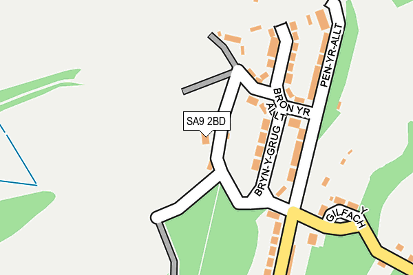 SA9 2BD map - OS OpenMap – Local (Ordnance Survey)