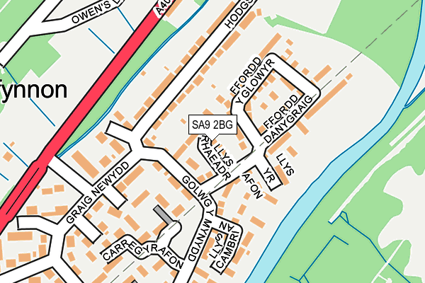 SA9 2BG map - OS OpenMap – Local (Ordnance Survey)