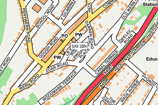 SA9 2BN map - OS OpenMap – Local (Ordnance Survey)