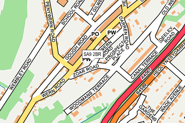 SA9 2BR map - OS OpenMap – Local (Ordnance Survey)