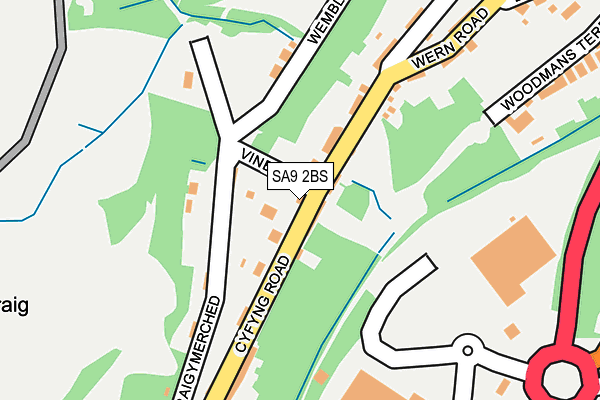 SA9 2BS map - OS OpenMap – Local (Ordnance Survey)