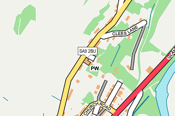 SA9 2BU map - OS OpenMap – Local (Ordnance Survey)
