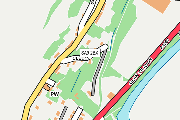 SA9 2BX map - OS OpenMap – Local (Ordnance Survey)