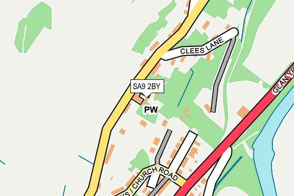 SA9 2BY map - OS OpenMap – Local (Ordnance Survey)