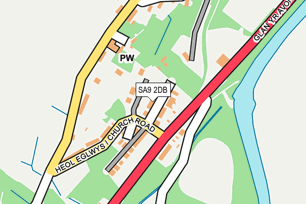 SA9 2DB map - OS OpenMap – Local (Ordnance Survey)