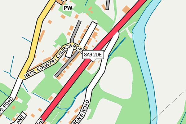 SA9 2DE map - OS OpenMap – Local (Ordnance Survey)