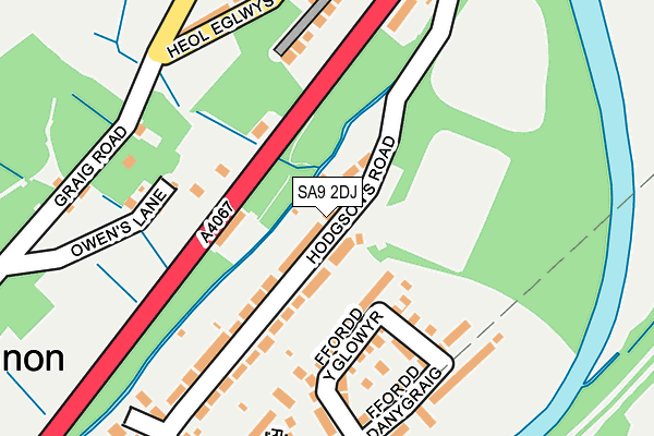 SA9 2DJ map - OS OpenMap – Local (Ordnance Survey)