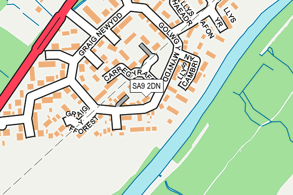 SA9 2DN map - OS OpenMap – Local (Ordnance Survey)