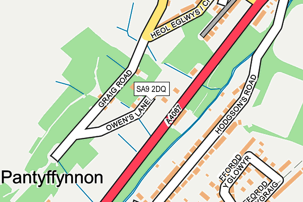 SA9 2DQ map - OS OpenMap – Local (Ordnance Survey)