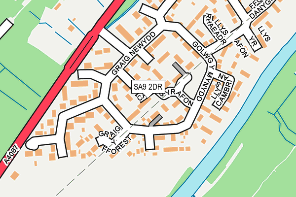 SA9 2DR map - OS OpenMap – Local (Ordnance Survey)