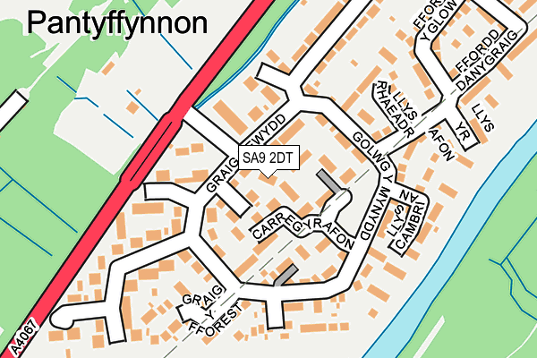 SA9 2DT map - OS OpenMap – Local (Ordnance Survey)