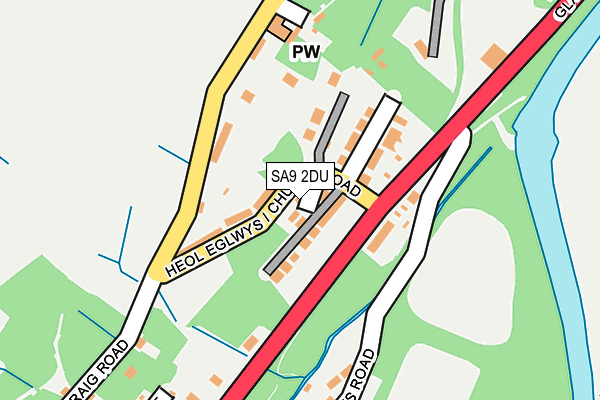 SA9 2DU map - OS OpenMap – Local (Ordnance Survey)