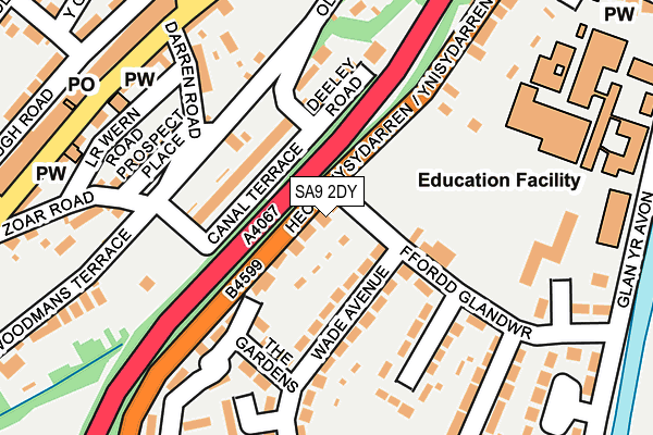 SA9 2DY map - OS OpenMap – Local (Ordnance Survey)