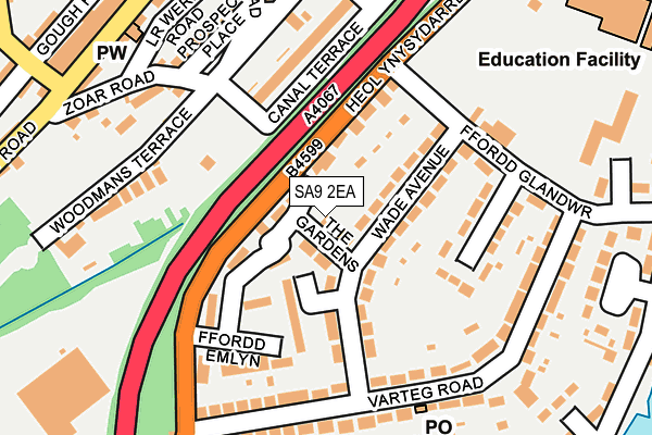 SA9 2EA map - OS OpenMap – Local (Ordnance Survey)