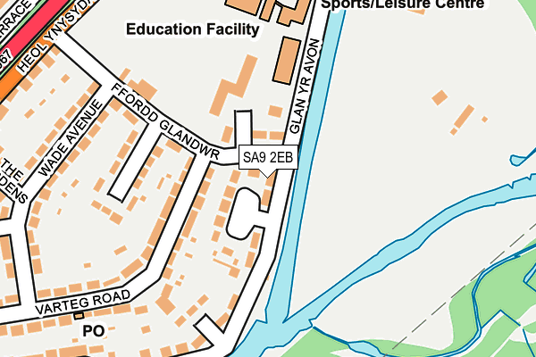 SA9 2EB map - OS OpenMap – Local (Ordnance Survey)