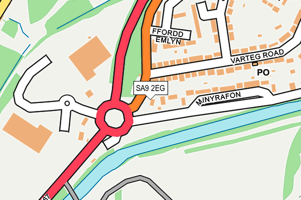 SA9 2EG map - OS OpenMap – Local (Ordnance Survey)