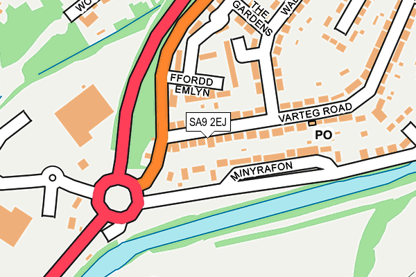 SA9 2EJ map - OS OpenMap – Local (Ordnance Survey)