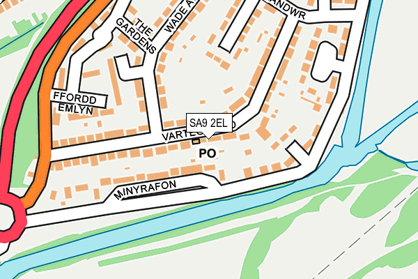 SA9 2EL map - OS OpenMap – Local (Ordnance Survey)