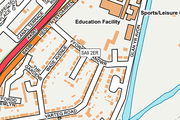 SA9 2ER map - OS OpenMap – Local (Ordnance Survey)