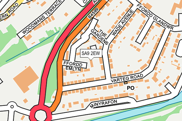 SA9 2EW map - OS OpenMap – Local (Ordnance Survey)