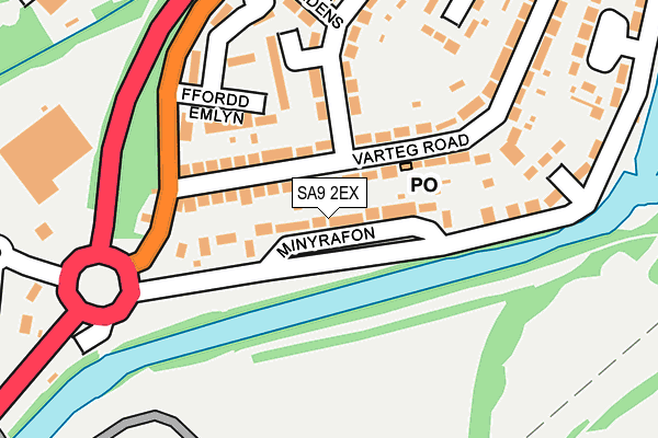 SA9 2EX map - OS OpenMap – Local (Ordnance Survey)