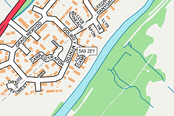 SA9 2EY map - OS OpenMap – Local (Ordnance Survey)