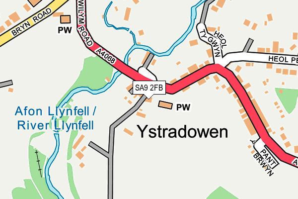 SA9 2FB map - OS OpenMap – Local (Ordnance Survey)