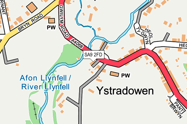 SA9 2FD map - OS OpenMap – Local (Ordnance Survey)