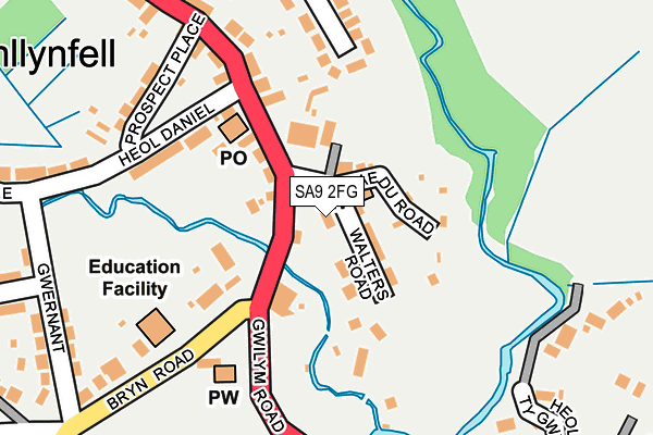 SA9 2FG map - OS OpenMap – Local (Ordnance Survey)