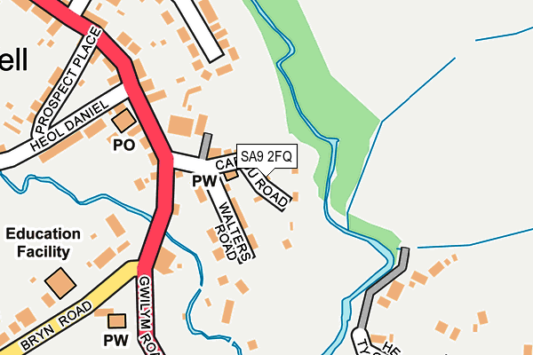 SA9 2FQ map - OS OpenMap – Local (Ordnance Survey)