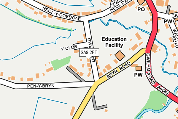 SA9 2FT map - OS OpenMap – Local (Ordnance Survey)