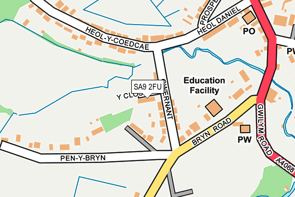 SA9 2FU map - OS OpenMap – Local (Ordnance Survey)