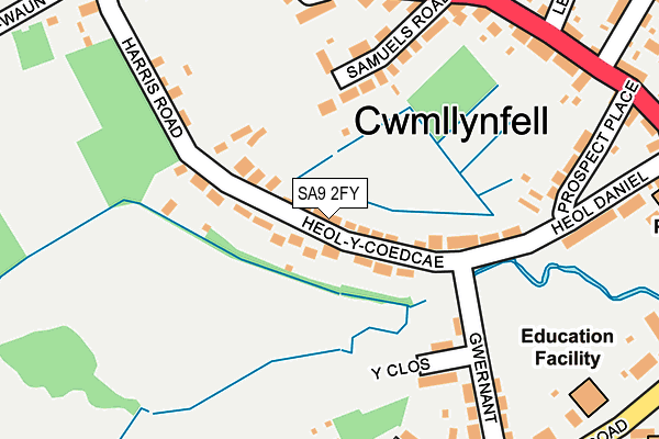 SA9 2FY map - OS OpenMap – Local (Ordnance Survey)
