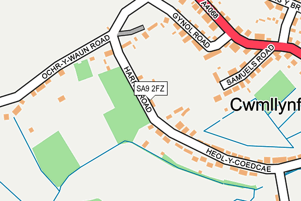 SA9 2FZ map - OS OpenMap – Local (Ordnance Survey)