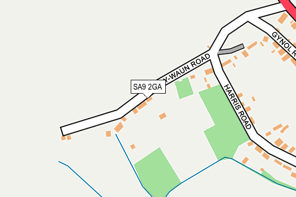 SA9 2GA map - OS OpenMap – Local (Ordnance Survey)