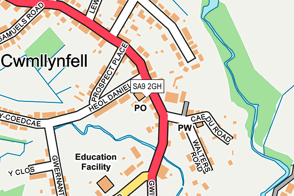 SA9 2GH map - OS OpenMap – Local (Ordnance Survey)