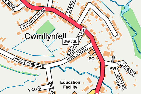 SA9 2GL map - OS OpenMap – Local (Ordnance Survey)