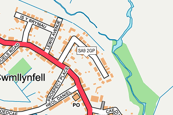 SA9 2GP map - OS OpenMap – Local (Ordnance Survey)