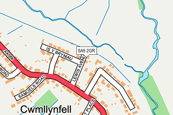 SA9 2GR map - OS OpenMap – Local (Ordnance Survey)